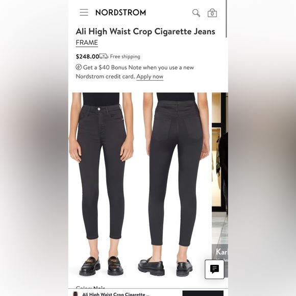 Frame Denim All High Rise Cigarette Skinny Jean Size 25 - Picture 5 of 16